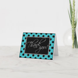 Alternatieve Turquoise & Zwarte Stip Bedanktkaart Bedankkaart