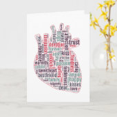 Alternatieve valentijn anatomisch hart kaart (Gele Bloem)