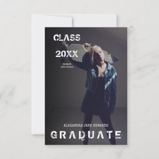 Alternative Grunge Graduation invitation Design (Voorkant)