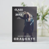 Alternative Grunge Graduation invitation Design (Staand voorkant)