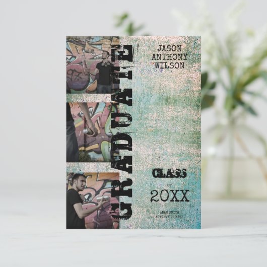 Alternative Three Photos Graduation Grunge Texture (Staand voorkant)