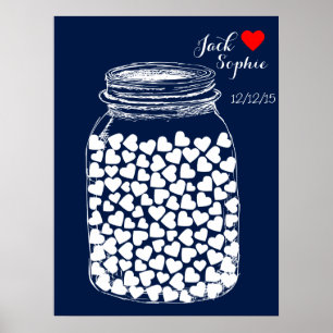 Alternative wedding guest book mason chalk 100 poster