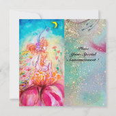 ALTHEA BLOEMENFAIRY Monogram Roze Blauwe Glitters Kaart (Achterkant)