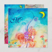 ALTHEA BLOEMENFEE MONOGRAM Roze Blauwe Glitters Kaart (Voorkant / Achterkant)