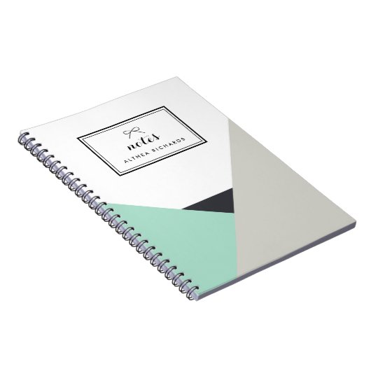Althea Mint & Grey gepersonaliseerd Notitieboek (Rechterzijde)