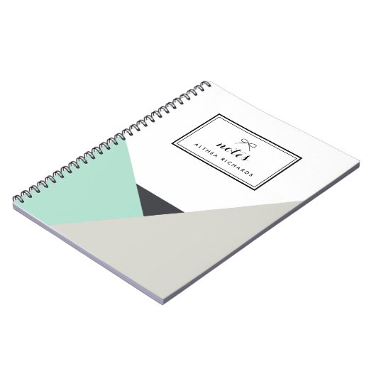 Althea Mint & Grey gepersonaliseerd Notitieboek (Linkerzijde)