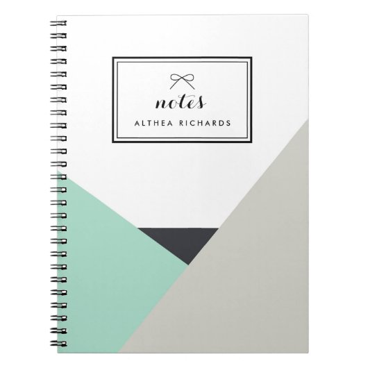 Althea Mint & Grey gepersonaliseerd Notitieboek (Voorkant)