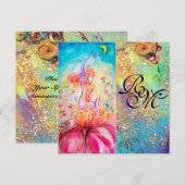 ALTHEA, monogram roze blauwe groene sparken Kaart (Voorkant / Achterkant)