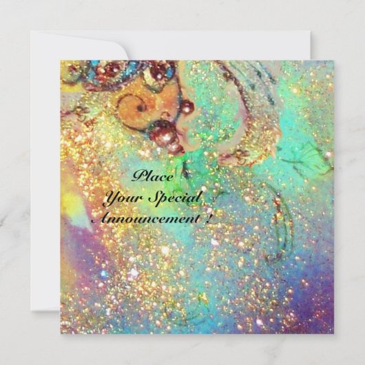 ALTHEA, monogram roze blauwe groene sparken Kaart (Achterkant)