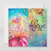 ALTHEA, monogram roze blauwe groene sparken Kaart (Voorkant)