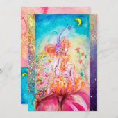 ALTHEA, monogram roze blauwe groene sparken Kaart (Voorkant / Achterkant)