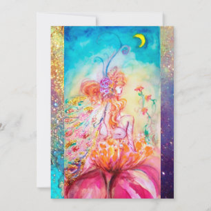 ALTHEA, monogram roze blauwe groene sparken Kaart