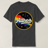 Althea regenboog in ruimte  stijl t-shirt (Design voorkant)