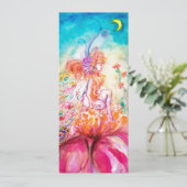 ALTHEA, roze blauw geel goud metaalpapier Aankondiging (Staand voorkant)