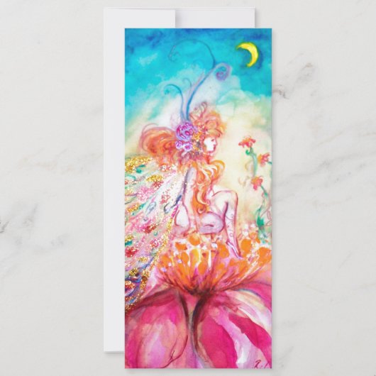 ALTHEA, roze blauw geel goud metaalpapier Aankondiging (Voorkant)