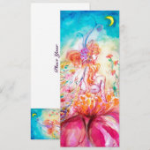 ALTHEA, roze blauw geel ijskoud metallisch papier Aankondiging (Voorkant / Achterkant)