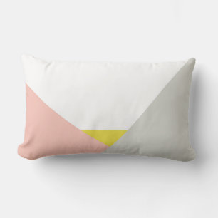 Althea Roze & Grijs Abstract Kleurenblok Kussen