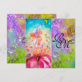 ALTHEA/Vloeibaar, groen Paars monogram Kaart (Voorkant / Achterkant)