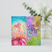 ALTHEA/Vloeibaar, groen Paars monogram Kaart (Staand voorkant)