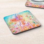 ALTHEA/Whimsical Fairy on the Pink Flower Drankjes Onderzetter (Linkerzijde)