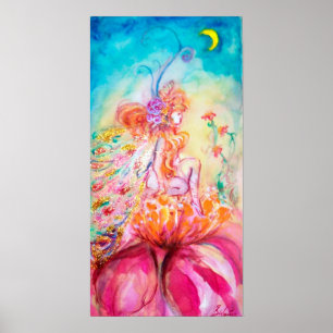 ALTHEA/Whimsical Fairy on the Pink Flower Poster