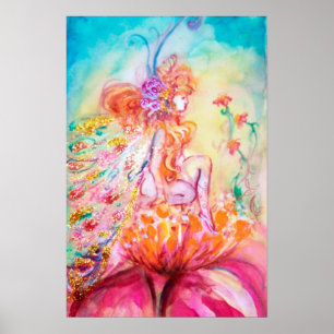 ALTHEA /Whimsical Fee op de Roze Bloem Poster