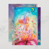 ALTHEA /Whimsische fee op de roze bloem Briefkaart (Voorkant / Achterkant)