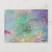 ALTHEA /Whimsische fee op de roze bloem Briefkaart (Achterkant)