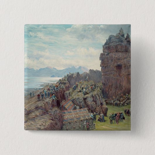 Althing in sessie vierkante button 5,1 cm (Voorkant)