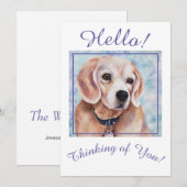 Altijd aan je Beagle puppy denken Feestdagenkaart (Voorkant / Achterkant)