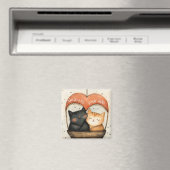 Altijd aan uw zijde Gezellige Katten Ballonvaart Magneet (Insitu (Vaatwasser))