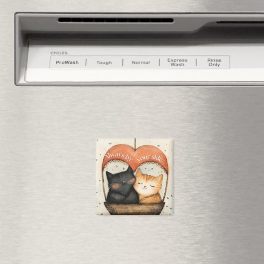 Altijd aan uw zijde Gezellige Katten Ballonvaart Magneet (Insitu (Vaatwasser))