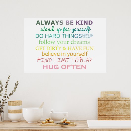 Altijd aardig zijn poster (Keuken)