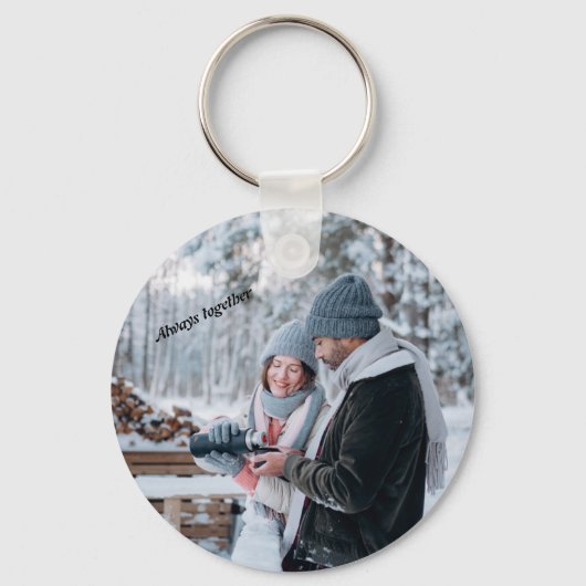 Altijd acryldruk afdrukken in metaal sleutelhanger (Voorkant)