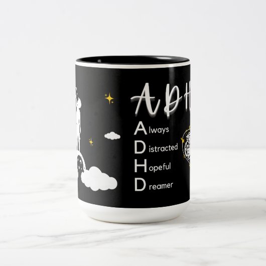 Altijd afgeleid hoopvolle dromer ADHD Mok (Center)