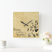 Altijd altijd achtergelaten wandklok! vierkante klok (Huis)