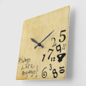 Altijd altijd achtergelaten wandklok! vierkante klok (Hoek)