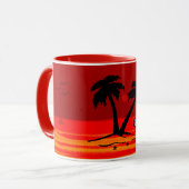 Altijd altijd een strand gevonden! Blazing Sunset Mok (Voorkant links)