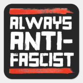 ALTIJD ANTI-FASCISTISCH VIERKANTE STICKER (Voorkant)