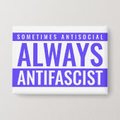 Altijd antifascistische Button – Blue Bold Stateme (Voorkant)