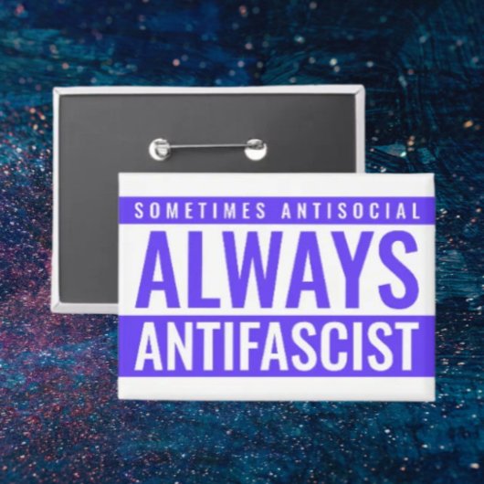 Altijd antifascistische Button – Blue Bold Stateme