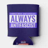 Altijd antifascistische Koelbox - Blauw vet ontwer Blikjeskoeler (Achterkant)