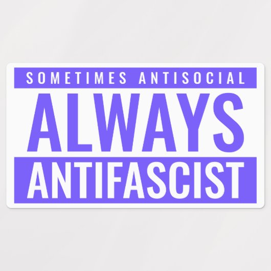 Altijd Antifascistische Sticker Blad – Bold Blue (Design 1)
