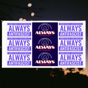 Altijd Antifascistische Sticker Blad – Bold Blue