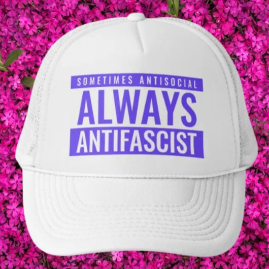 Altijd Antifascistische Trucker Hat – Blauw Minima Pet