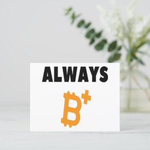 ALTIJD B+: POSITIEF - BITCOIN BRIEFKAART