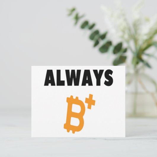 ALTIJD B+: POSITIEF - BITCOIN BRIEFKAART (Staand voorkant)