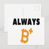ALTIJD B+: POSITIEF - BITCOIN BRIEFKAART (Voorkant / Achterkant)