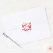Altijd bakken met Pink Cake Whisk Pastry Ronde Sticker (Envelop)