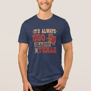 Altijd BBQ Seizoen in Texas Barbecue Gag Tri-Blend Shirt